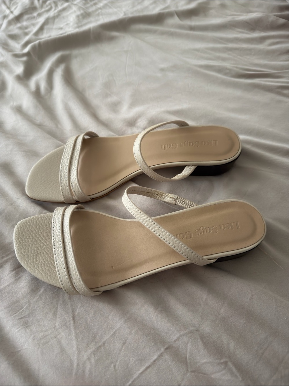 Lisa Says Gah Tan Strappy Slide Sandals